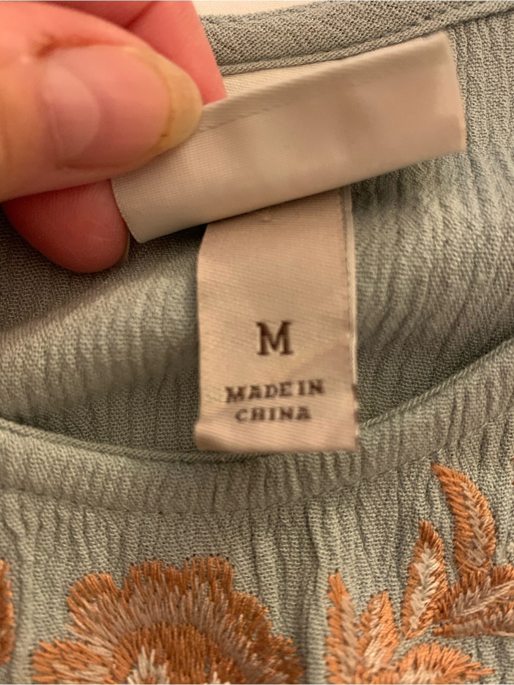 Knox Rose Gray Tank with Peach Floral Embroidery - Picture 6 of 6